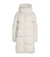 Moncler Water-repellent Down Litte Long Coat In White