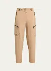Moncler Water-repellent Hardshell Trousers In Medium Beige