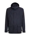 Moncler Water-repellent Hooded Jacket In Blue