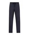 Moncler Wool Blend Gabardine Pants In Blue