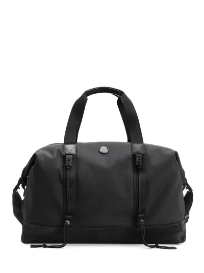 Moncler Tech Water-repellent Nylon Duffle Bag In Black