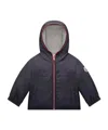 Moncler Waterproof Hooded Jacket In Blue