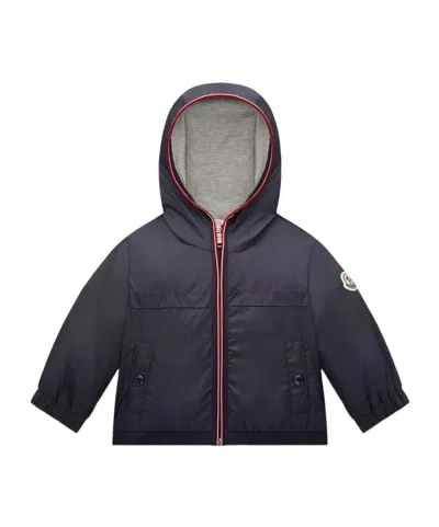 Moncler Waterproof Hooded Jacket In Blue