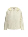 Moncler White Down Jacket With Logo Patch On The Sleeve In Tech Fabric Man In 04a