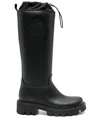 Moncler Rubber Kickstream Boots With Drawstring In Black
