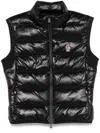 Moncler Grenoble Quilted Black Jacket With High Collar And Glossy Finish In Black