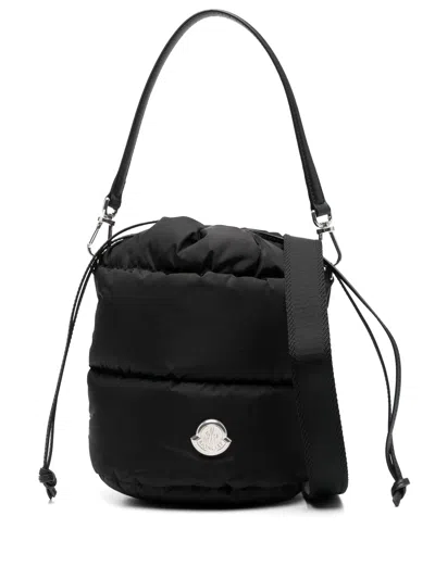 Moncler Caradoc Fabric Bucket Bag With Adjustable Strap In Black