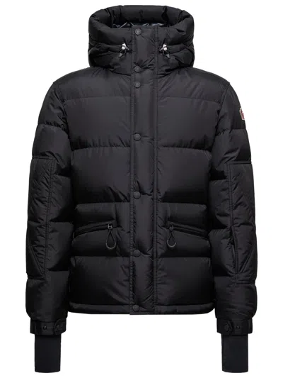 Moncler Water-repellent Down Ski Jacket With Powder Skirt, Adjustable Hood & Ripstop Lining In Black