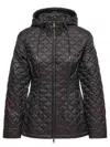 Moncler Arum Hooded Mid-length Down Jacket In Black