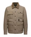 Moncler Apres Ski Corduroy-trimmed Down Jacket In Brown