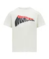 Moncler T-shirt En Coton À Logo Vague In White