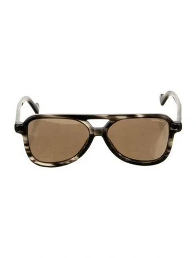 Pre-owned Moncler Wayfarer Gradient Sunglasses In Black