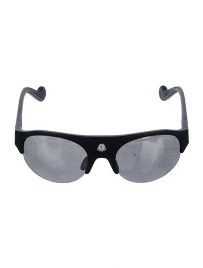 Pre-owned Moncler Wayfarer Mirrored Sunglasses In Black