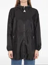 Moncler Wete Parka Jacket With Gathered Waist In Black