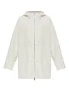 Moncler Saverne Short Parka Jacket In Neutrals