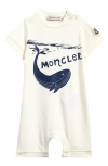Moncler Whale Logo Graphic Romper In Natural