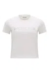 Moncler Logo Embellished Crewneck T-shirt In White