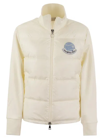 Moncler Padded Sweatshirt With Tennis Style Logo In White