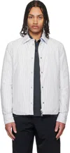 Moncler Cotton Blend Reversible Crescent Down Shirt In White