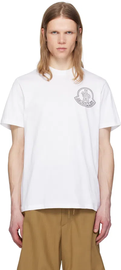 MONCLER WHITE ARCHIVIO CREATIVO T-SHIRT