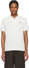 Moncler White Cotton Polo Shirt In 34