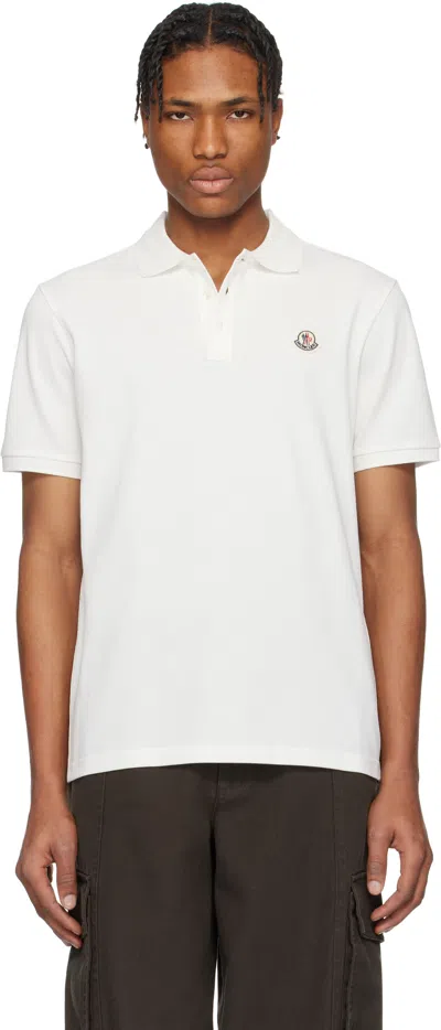 MONCLER WHITE ARCHIVIO SS POLO