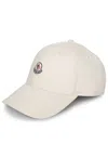 Moncler White Baseball Cap In White