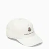 Moncler White Baseball Cap With Logo Men In White