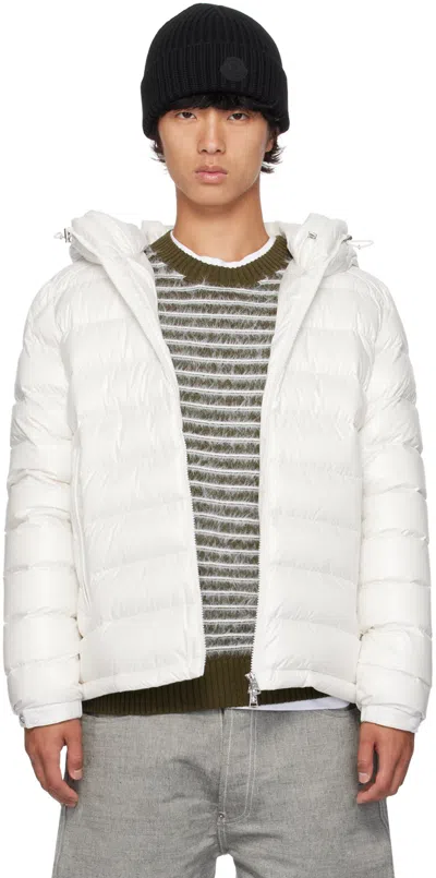 Moncler White Besines Down Jacket In 031 - Ivory White