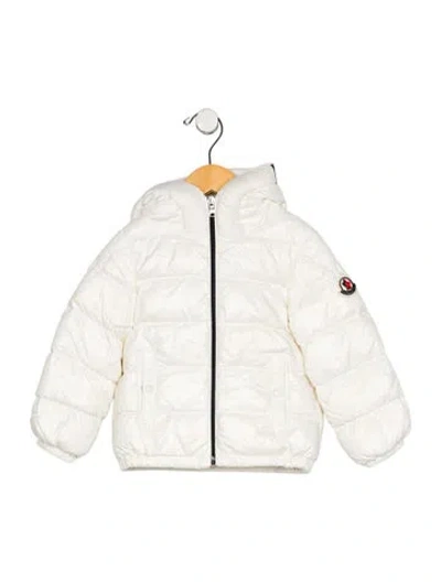 Pre-owned Moncler Babies' White Casual Puffer Jacket With Hood And Zip Closure