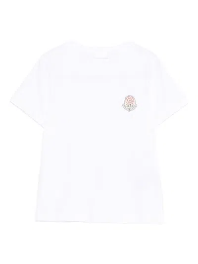 Moncler White Cotton Logo T-shirt