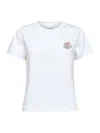 Moncler White Cotton Logo T-shirt In Yellow
