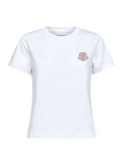 MONCLER WHITE COTTON LOGO T-SHIRT