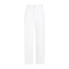 Moncler Logo Patch Straight Leg Trousers In White