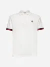 Moncler White Cotton Piquet Polo Shirt