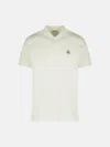 Moncler White Cotton Polo Shirt In White