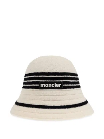 Moncler White Cotton Polyamide Bucket Hat