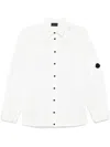 Moncler White Cotton Shirt With Contrast  Front Buttons In White