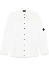 Moncler White Cotton Shirt With Contrast  Front Buttons In White