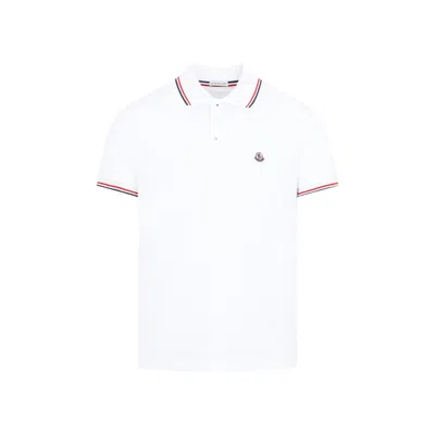 MONCLER MONCLER WHITE COTTON SS POLO T-SHIRT
