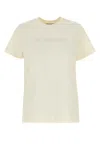 Moncler White Cotton Embroidered Logo T-shirt In White