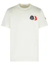 Moncler Cotton T-shirt With Ribbed Crew Neck And Signature Logo Patches In White