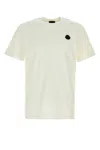 Moncler Cotton Jersey T-shirt With Contrasting Logo Patch In Neutral
