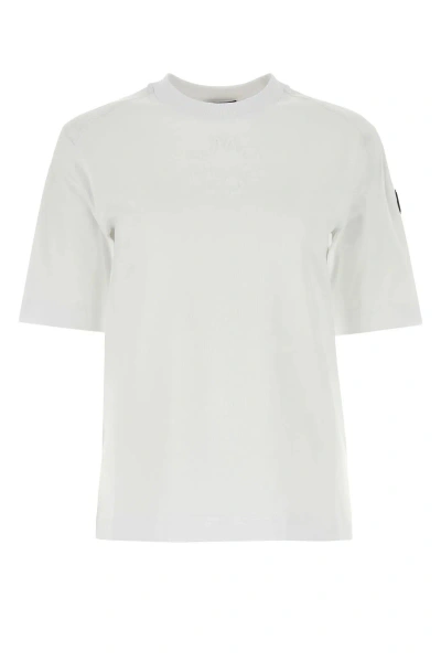 Moncler White Cotton T-shirt In Gray