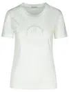 Moncler White T-shirt With Rhinestone Logo In Cotton Woman In White