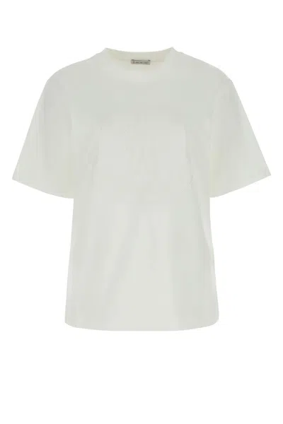 Moncler White Cotton T-shirt In Bianco