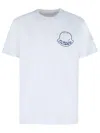 Moncler Men Logo Cotton T-shirt White In White