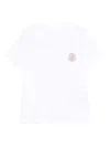 Moncler White Cotton T-shirt With Patch Logo  In White
