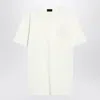 Moncler White Cotton T-shirt With Three-dimensional Logo Men In White