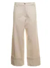 Moncler White Cotton Trousers In White